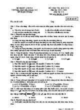 Đề kiểm tra học kỳ II môn Vật lý Lớp 12 - Mã đề 487 - Năm học 2019-2020 - Trường THPT số 2 Si Ma Cai